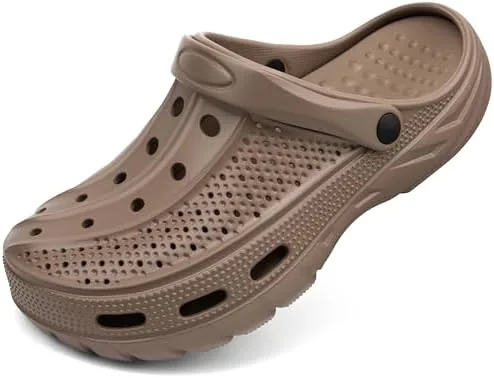 chaychax mens and womens arch support clogs garden shoes slip on outdoor beach water sandals with removable cushion footbed latte 95 105 women8 9 men